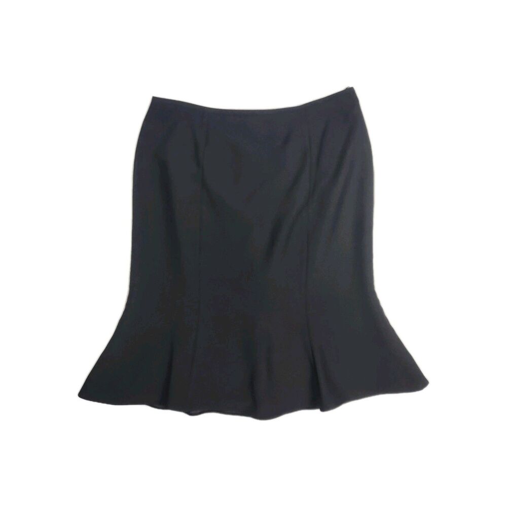 Champagne Italy Black Mermaid Flare Skirt Womens 14 Lined Classic Business Midi